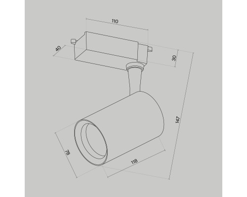 Трековый светильник Technical TR003-1-10W3K-S-W