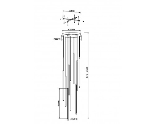 Подвесной светильник Maytoni MOD236PL-L54BS3K